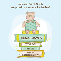 blue bear baby announcements