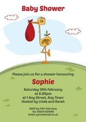 stork baby shower invitations