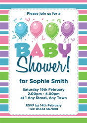 balloons baby shower invitations