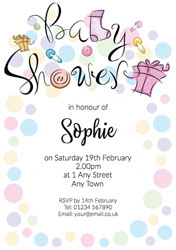 pastel baby shower invitations