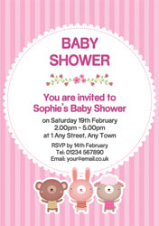 pink baby shower invitations
