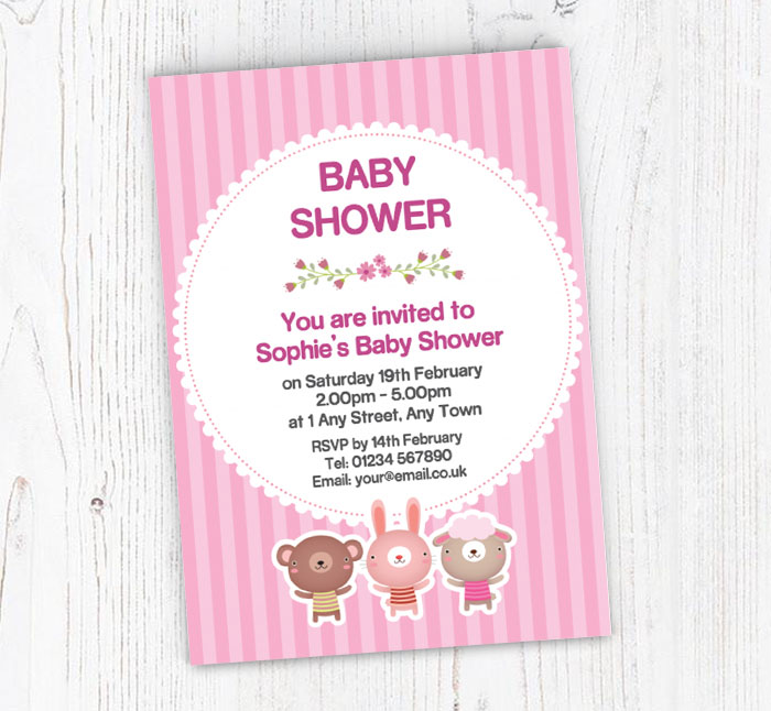 pink baby shower invitations