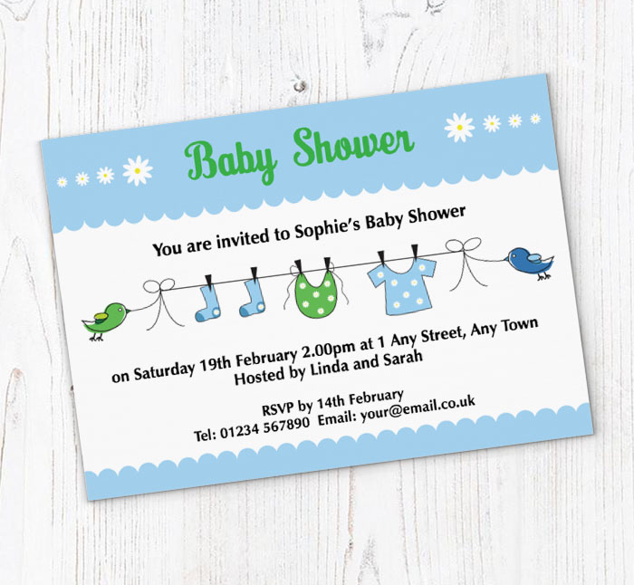 clothes baby shower invitations