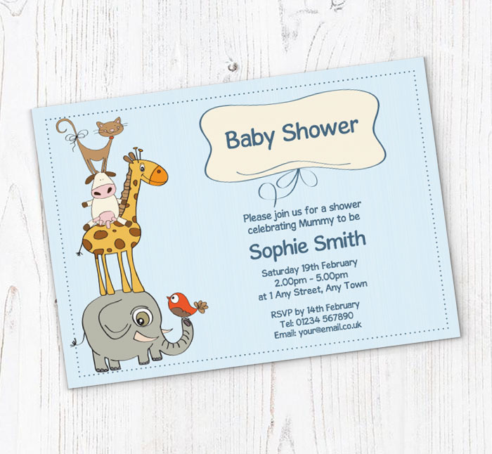 animals baby shower invitations