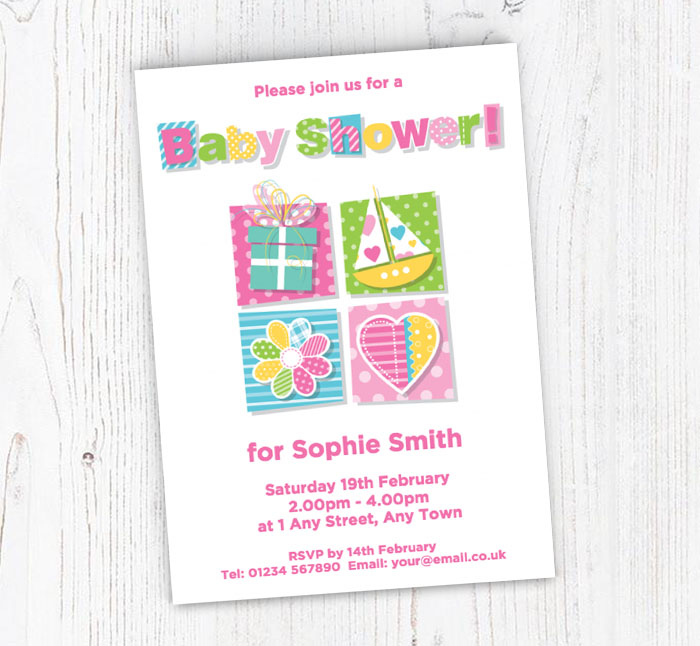 letters baby shower invitations