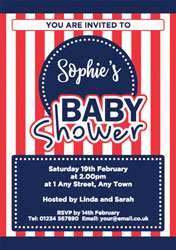 striped baby shower invitations