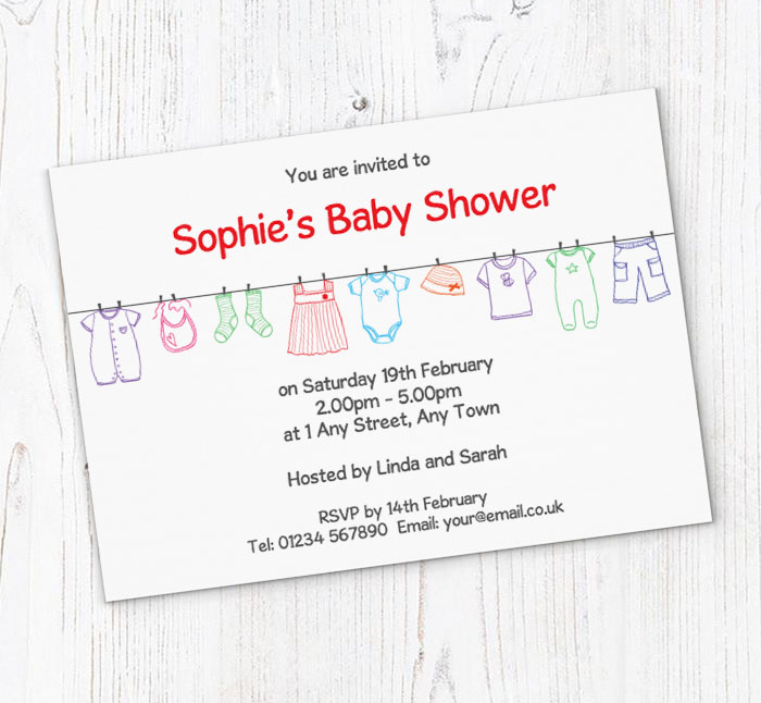 baby clothes baby shower invitations