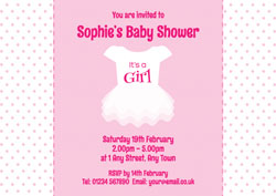 dress baby shower invitations