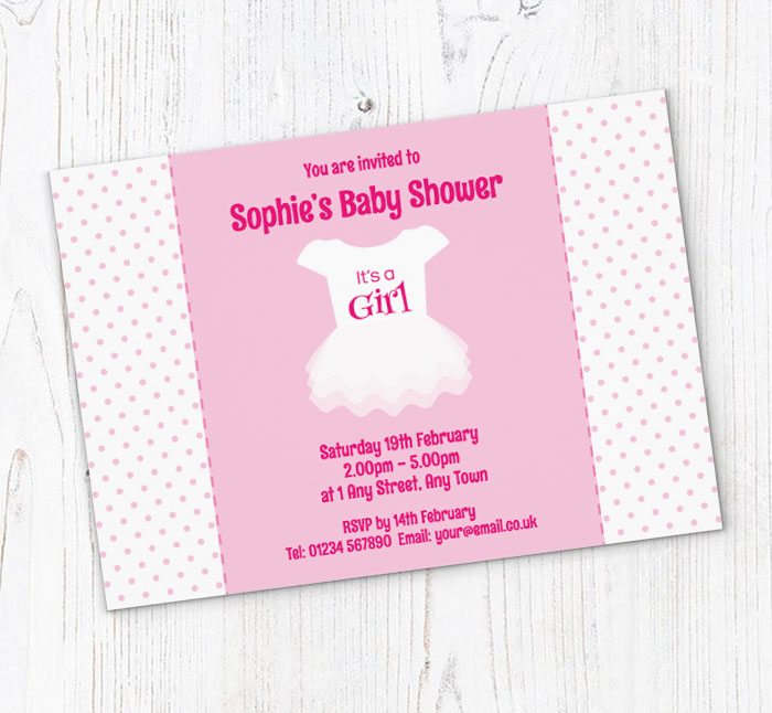 dress baby shower invitations