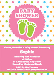 green feet baby shower invitations