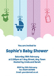 cloud baby shower invitations