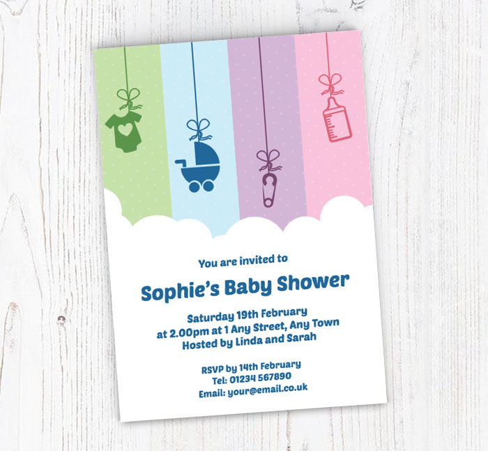 cloud baby shower invitations