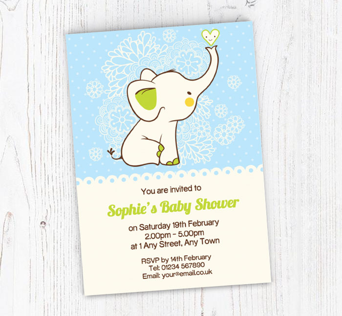 elephant baby shower invitations