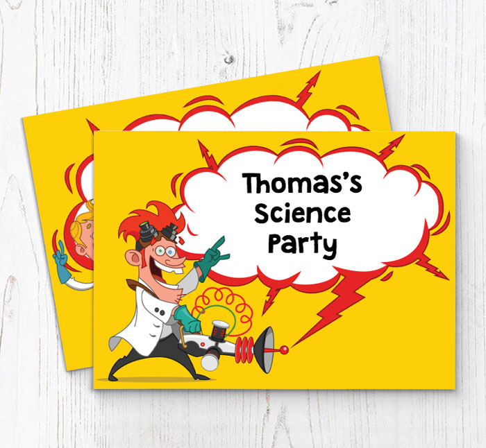 crazy scientists party invitations