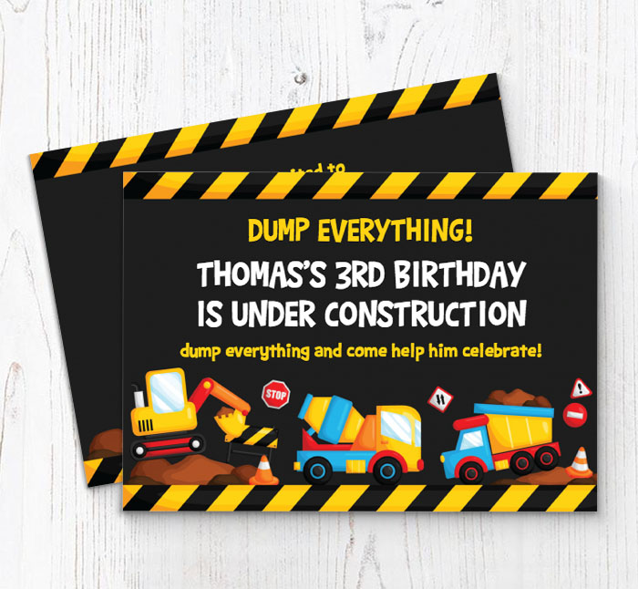 dump everything party invitations