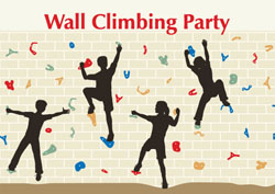 wall climbing party invitations