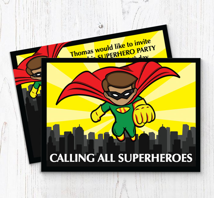 superhero party invitations