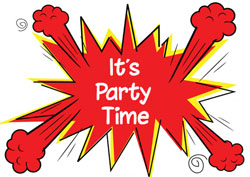 comic burst party invitations