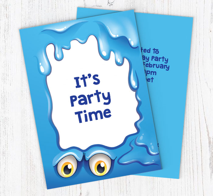 monster slime party invitations