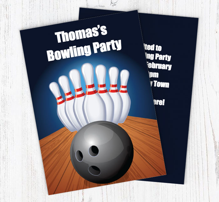 bowling party invitations