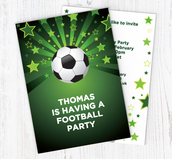 football stars party invitations