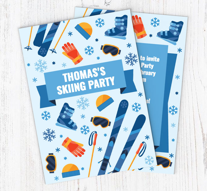 skiing party invitations