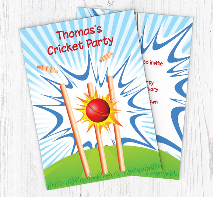 cricket party invitations