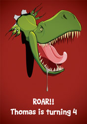 hungry dinosaur party invitations