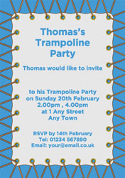 blue trampoline party invitations