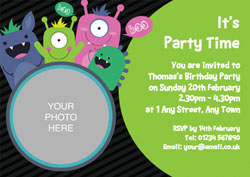 monsters photo upload invitations