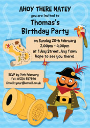 pirate and parrot invitations