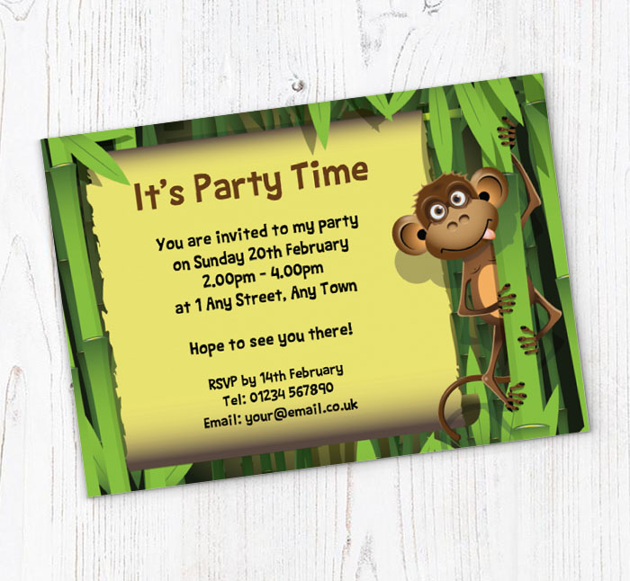 cheeky monkey party invitations