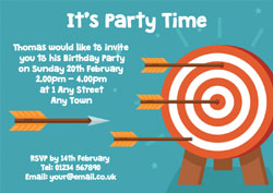 archery arrows party invitations