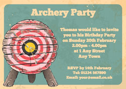 archery target party invitations