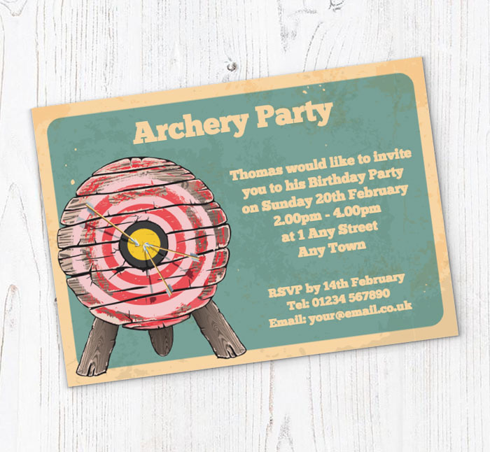 archery target party invitations