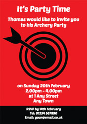 red archery target party invitations