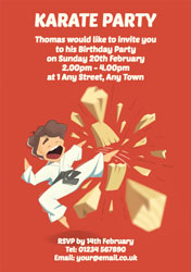 karate party invitations
