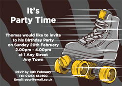 boys roller skating party invitations