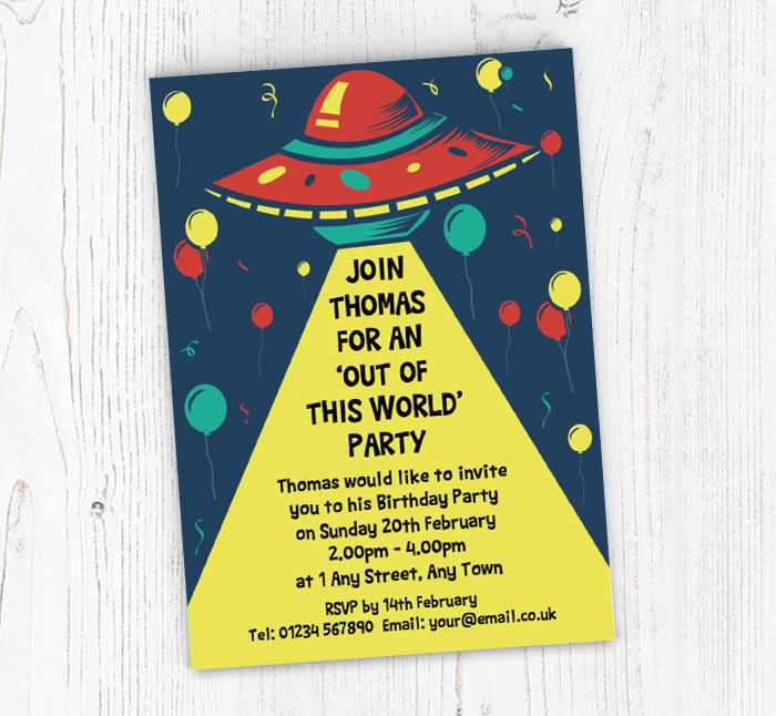 ufo party invitations