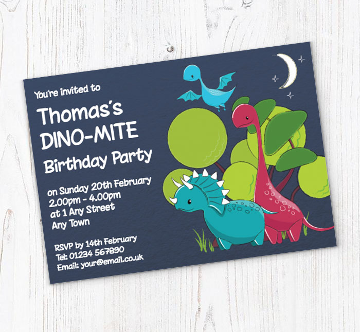 dinomite party invitations