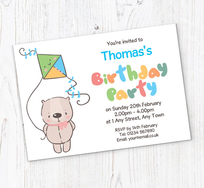 teddy bear party invitations