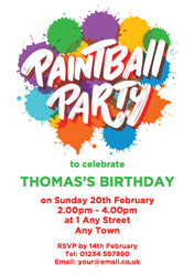 personalised paintball party invitations