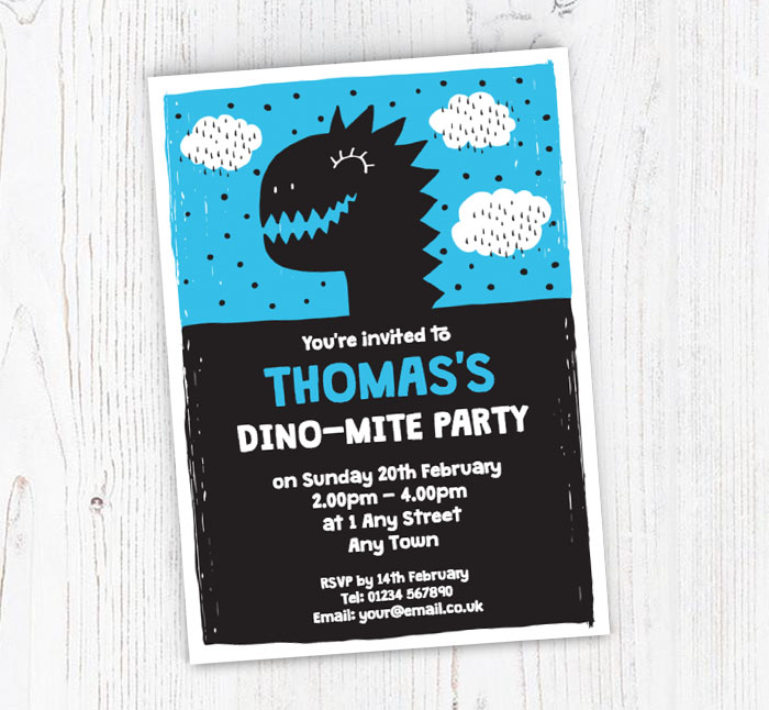 boys dinosaur party invitations