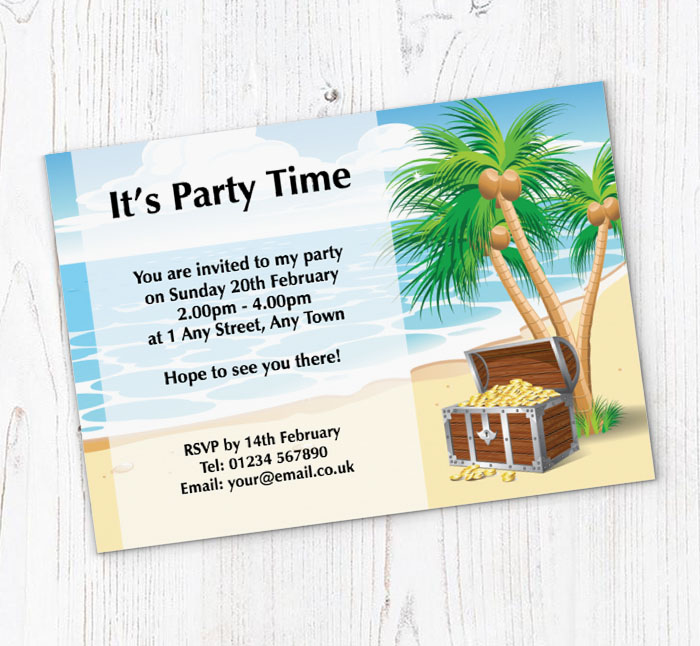 treasure island party invitations