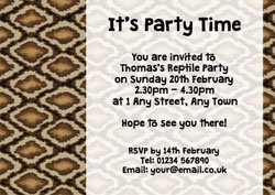 snake skin party invitations