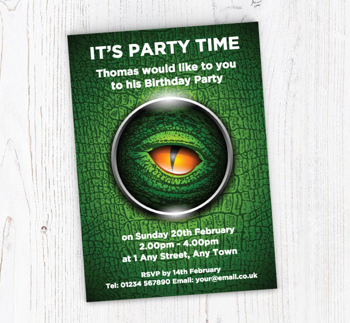 dinosaur eye party invitations