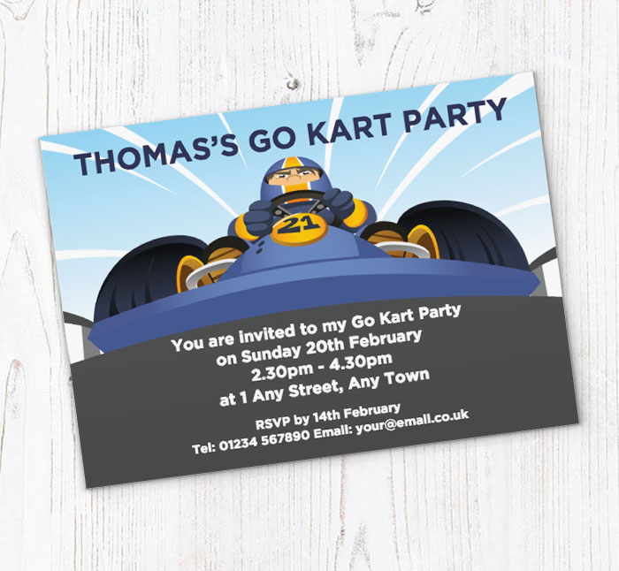 go kart party invitations