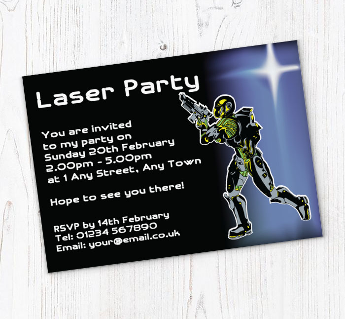 laser quest party invitations