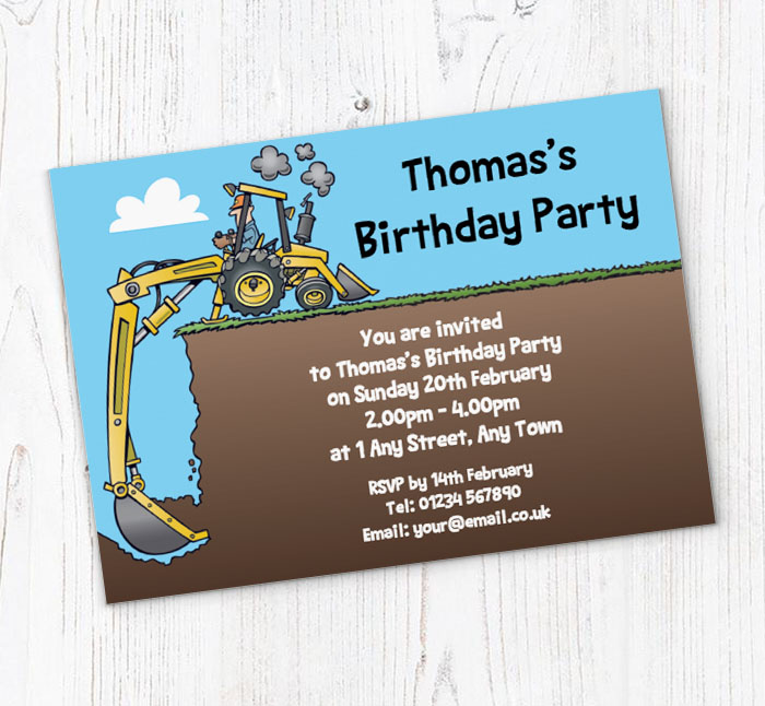 digger party invitations