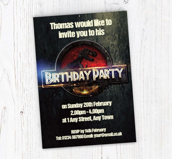 jurassic party invitations